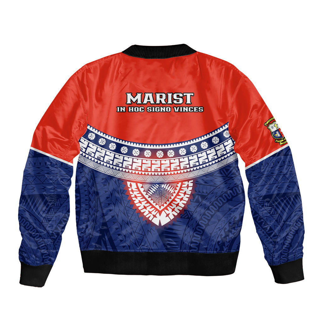 Fiji School Bomber Jacket Marist Brothers Fijian Tapa Pattern LT14 - Polynesian Pride