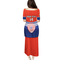 Custom Fiji School Puletasi Marist Brothers Fijian Tapa Pattern LT14 - Polynesian Pride