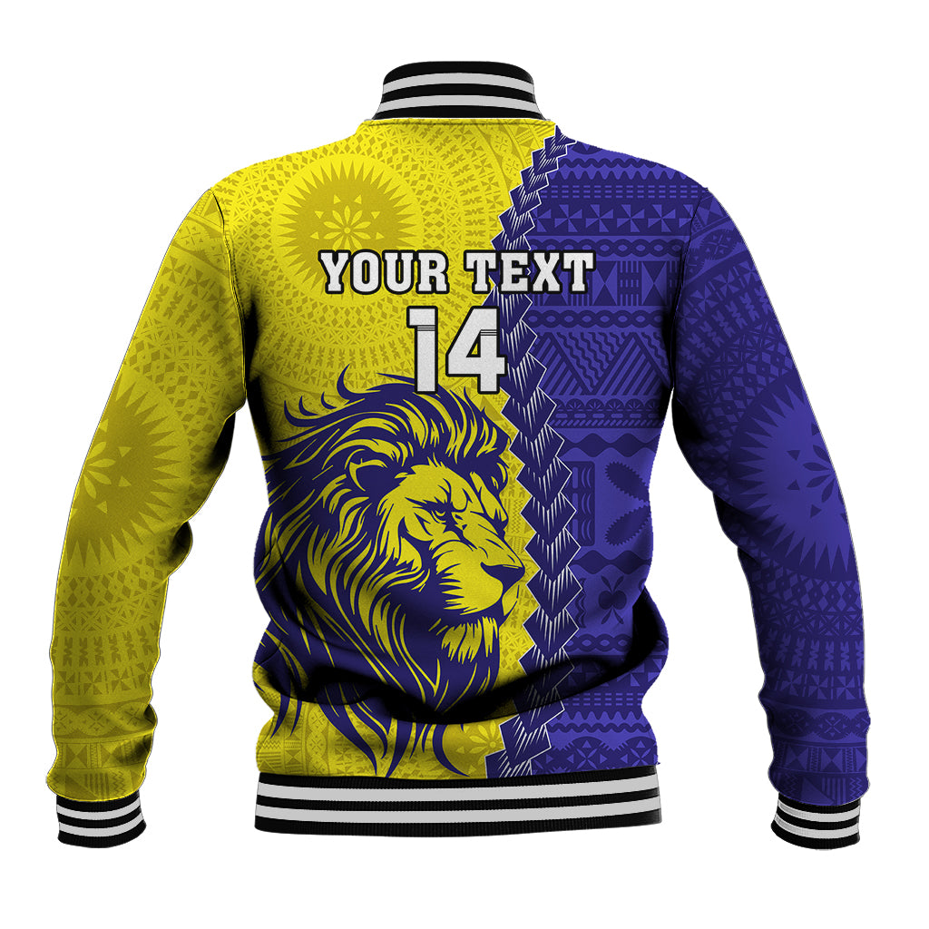 Custom Fiji School Baseball Jacket Suva Grammar Lions With Fijian Tapa LT14 - Polynesian Pride