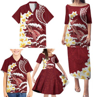 Blood Gold Polynesia Family Matching Puletasi and Hawaiian Shirt Polynesian Frangipani With Sea Turtles LT14 - Polynesian Pride