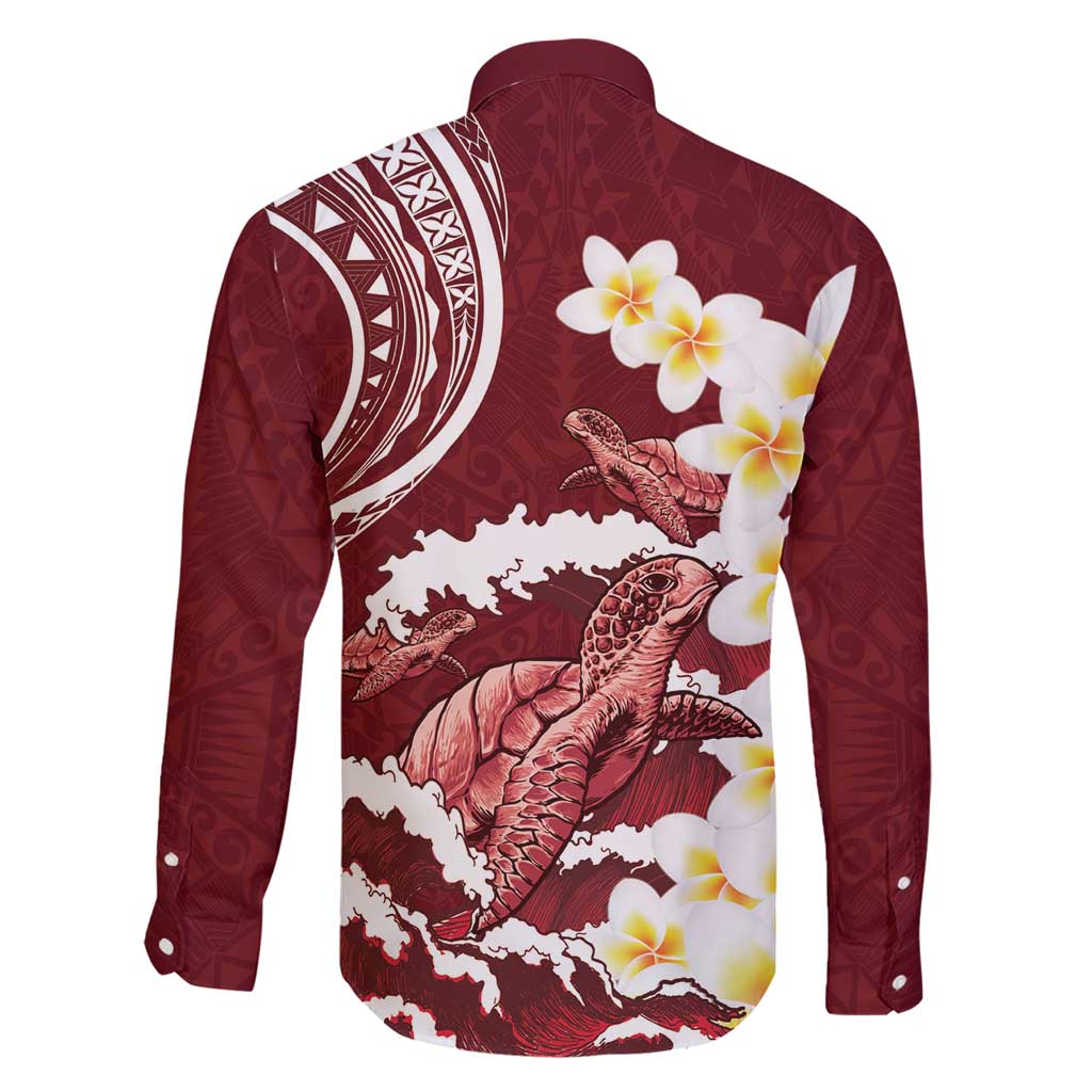 Blood Gold Polynesia Family Matching Short Sleeve Bodycon Dress and Hawaiian Shirt Polynesian Frangipani With Sea Turtles LT14 - Polynesian Pride
