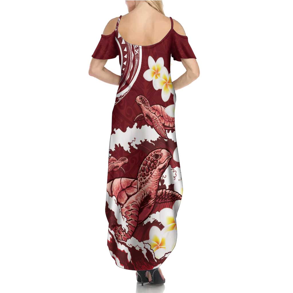 Blood Gold Polynesia Family Matching Summer Maxi Dress and Hawaiian Shirt Polynesian Frangipani With Sea Turtles LT14 - Polynesian Pride