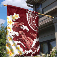 Blood Gold Polynesia Garden Flag Polynesian Frangipani With Sea Turtles LT14 - Polynesian Pride
