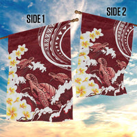 Blood Gold Polynesia Garden Flag Polynesian Frangipani With Sea Turtles LT14 - Polynesian Pride