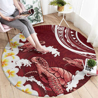 Blood Gold Polynesia Round Carpet Polynesian Frangipani With Sea Turtles LT14 - Polynesian Pride