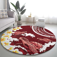 Blood Gold Polynesia Round Carpet Polynesian Frangipani With Sea Turtles LT14 - Polynesian Pride