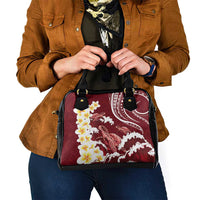 Blood Gold Polynesia Shoulder Handbag Polynesian Frangipani With Sea Turtles LT14 - Polynesian Pride