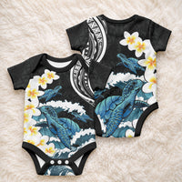 Black Polynesia Baby Onesie Polynesian Frangipani With Sea Turtles LT14 - Polynesian Pride