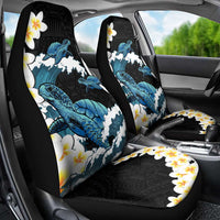 Black Polynesia Car Seat Cover Polynesian Frangipani With Sea Turtles LT14 - Polynesian Pride