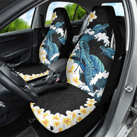 Black Polynesia Car Seat Cover Polynesian Frangipani With Sea Turtles LT14 - Polynesian Pride