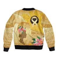 Polynesia Childhood Cancer Awareness Bomber Jacket Be Bold Go Gold Polynesian Art