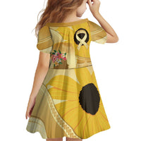 Polynesia Childhood Cancer Awareness Family Matching Summer Maxi Dress and Hawaiian Shirt Be Bold Go Gold Polynesian Art LT14 - Polynesian Pride