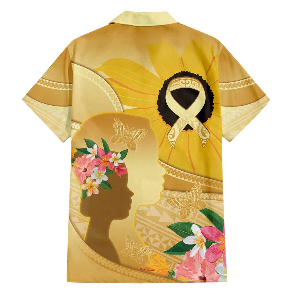 Polynesia Childhood Cancer Awareness Family Matching Summer Maxi Dress and Hawaiian Shirt Be Bold Go Gold Polynesian Art LT14 - Polynesian Pride