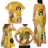 Polynesia Childhood Cancer Awareness Family Matching Tank Maxi Dress and Hawaiian Shirt Be Bold Go Gold Polynesian Art LT14 - Polynesian Pride
