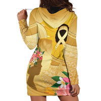 Polynesia Childhood Cancer Awareness Hoodie Dress Be Bold Go Gold Polynesian Art LT14 - Polynesian Pride