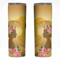 Polynesia Childhood Cancer Awareness Skinny Tumbler Be Bold Go Gold Polynesian Art LT14 Gold - Polynesian Pride