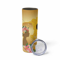 Polynesia Childhood Cancer Awareness Skinny Tumbler Be Bold Go Gold Polynesian Art LT14 - Polynesian Pride