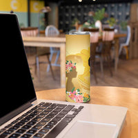 Polynesia Childhood Cancer Awareness Skinny Tumbler Be Bold Go Gold Polynesian Art LT14 - Polynesian Pride