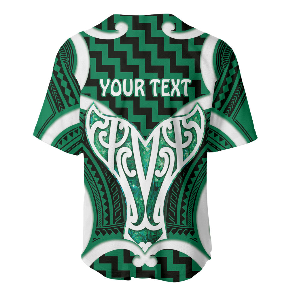 Aotearoa Atua Tangaroa Personalised Baseball Jersey God Of The Sea Maori Whale Tail Green