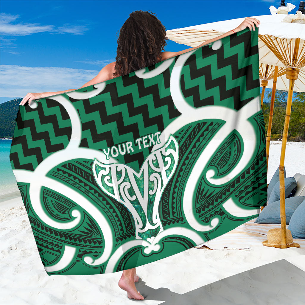 Aotearoa Atua Tangaroa Personalised Sarong God Of The Sea Maori Whale Tail Green