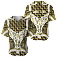 Aotearoa Atua Tangaroa Personalised Baseball Jersey God Of The Sea Maori Whale Tail Yellow