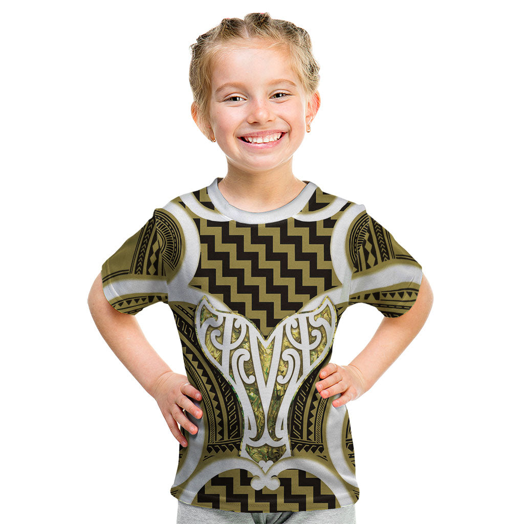 Aotearoa Atua Tangaroa Personalised Kid T Shirt God Of The Sea Maori Whale Tail Yellow