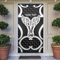 Aotearoa Atua Tangaroa Personalised Door Cover God Of The Sea Maori Whale Tail Black