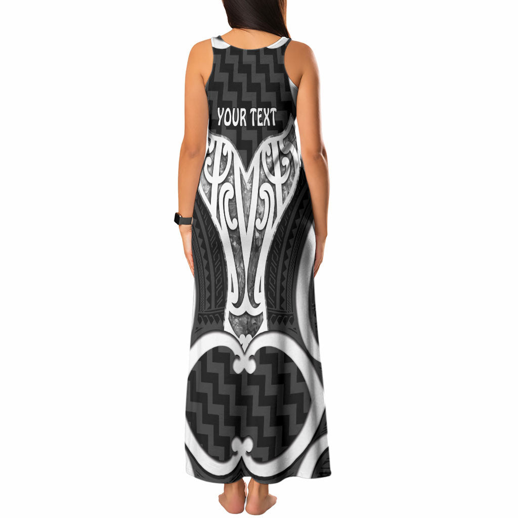 Aotearoa Atua Tangaroa Personalised Tank Maxi Dress God Of The Sea Maori Whale Tail Black