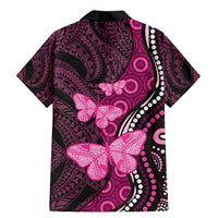 Think Pink Breast Cancer Awareness Family Matching Mermaid Dress and Hawaiian Shirt Butterfly Aboriginal Mix Polynesian Pattern LT14 - Polynesian Pride