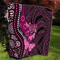 Think Pink Breast Cancer Awareness Quilt Butterfly Aboriginal Mix Polynesian Pattern