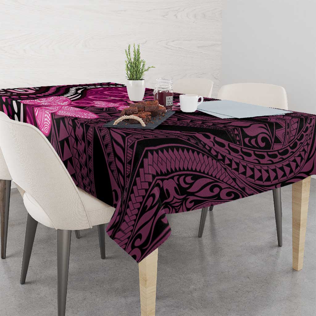 Think Pink Breast Cancer Awareness Tablecloth Butterfly Aboriginal Mix Polynesian Pattern