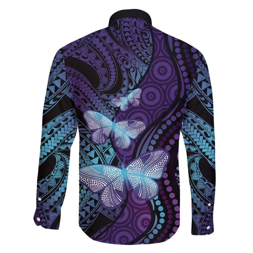 You Matter Suicide Prevention Awareness Family Matching Off Shoulder Maxi Dress and Hawaiian Shirt Butterfly Aboriginal Mix Polynesian Pattern LT14 - Polynesian Pride