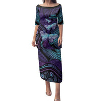 You Matter Suicide Prevention Awareness Family Matching Puletasi and Hawaiian Shirt Butterfly Aboriginal Mix Polynesian Pattern LT14 Mom's Dress Purple - Polynesian Pride