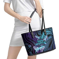 You Matter Suicide Prevention Awareness Leather Tote Bag Butterfly Aboriginal Mix Polynesian Pattern LT14 - Polynesian Pride