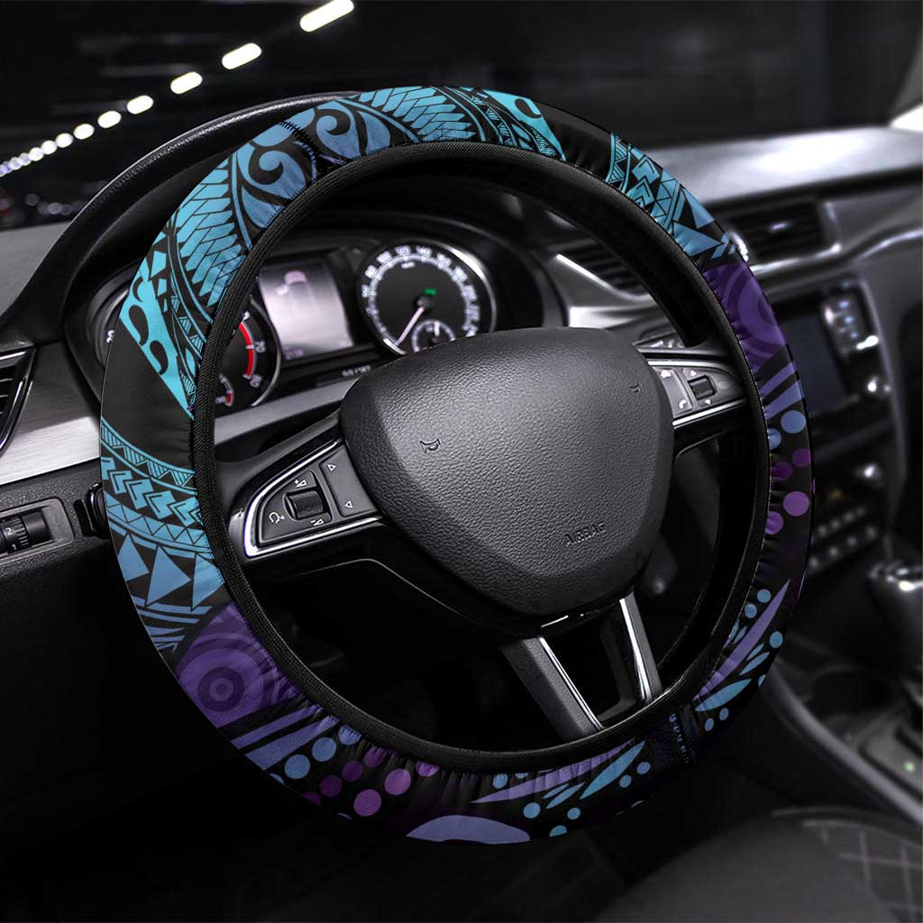 You Matter Suicide Prevention Awareness Steering Wheel Cover Butterfly Aboriginal Mix Polynesian Pattern LT14 Universal Fit Purple - Polynesian Pride