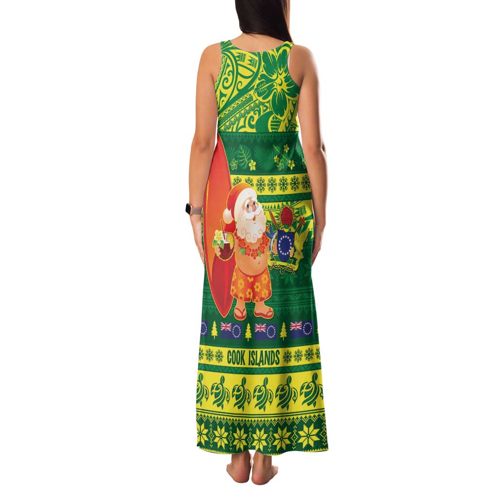 Cook Islands Christmas Family Matching Tank Maxi Dress and Hawaiian Shirt Surfing Santa Mere Kiritimiti LT14 - Polynesian Pride