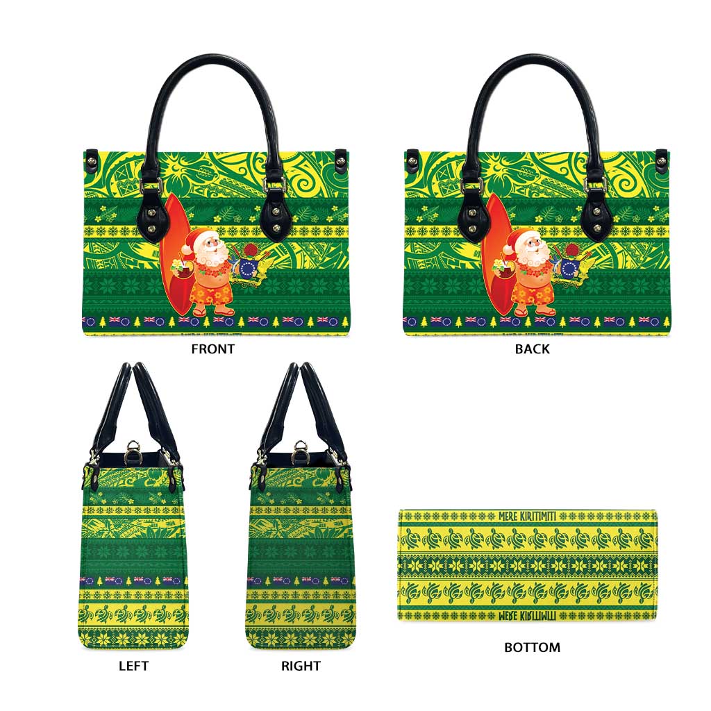 Cook Islands Christmas Leather Bag Surfing Santa Mere Kiritimiti - Polynesian Pride