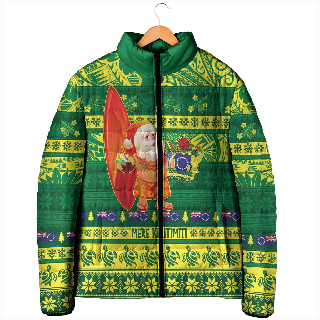 Cook Islands Christmas Padded Jacket Surfing Santa Mere Kiritimiti LT14 - Polynesian Pride