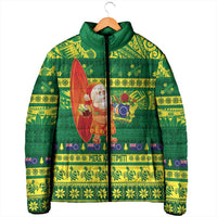 Cook Islands Christmas Padded Jacket Surfing Santa Mere Kiritimiti LT14 - Polynesian Pride