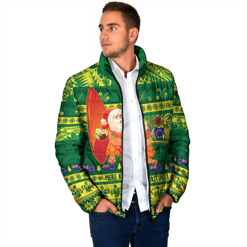 Cook Islands Christmas Padded Jacket Surfing Santa Mere Kiritimiti LT14 - Polynesian Pride