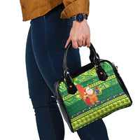 Cook Islands Christmas Shoulder Handbag Surfing Santa Mere Kiritimiti - Polynesian Pride