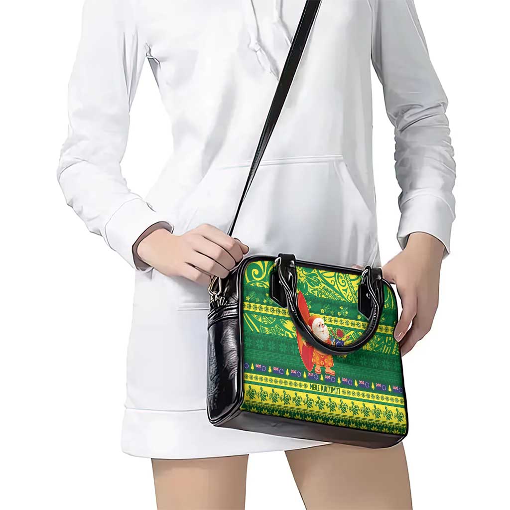Cook Islands Christmas Shoulder Handbag Surfing Santa Mere Kiritimiti - Polynesian Pride
