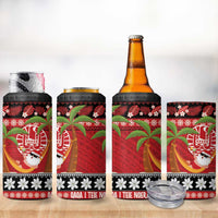 French Polynesia Christmas 4 in 1 Can Cooler Tumbler Tiare Chilling Santa Oaoa I teie Noera LT14 - Polynesian Pride