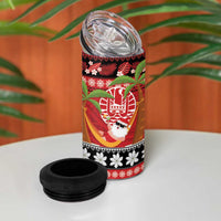French Polynesia Christmas 4 in 1 Can Cooler Tumbler Tiare Chilling Santa Oaoa I teie Noera LT14 - Polynesian Pride