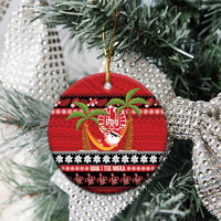 French Polynesia Christmas Ceramic Ornament Tiare Chilling Santa Oaoa I teie Noera - Polynesian Pride