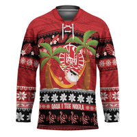 French Polynesia Christmas Hockey Jersey Tiare Chilling Santa Oaoa I teie Noera - Polynesian Pride