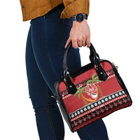 French Polynesia Christmas Shoulder Handbag Tiare Chilling Santa Oaoa I teie Noera - Polynesian Pride