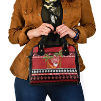 French Polynesia Christmas Shoulder Handbag Tiare Chilling Santa Oaoa I teie Noera - Polynesian Pride