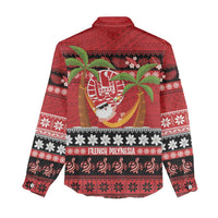 French Polynesia Christmas Women Casual Shirt Tiare Chilling Santa Oaoa I teie Noera LT14 - Polynesian Pride