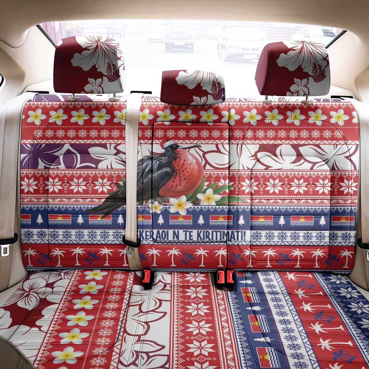 Kiribati Christmas Back Car Seat Cover Frigatebird Santa Tekeraoi n te Kiritimati LT14 - Polynesian Pride